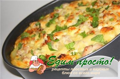 КАРТОФЕЛЬНАЯ ЗАПЕКАНКА С КУРИЦЕЙ И СЫРОМ